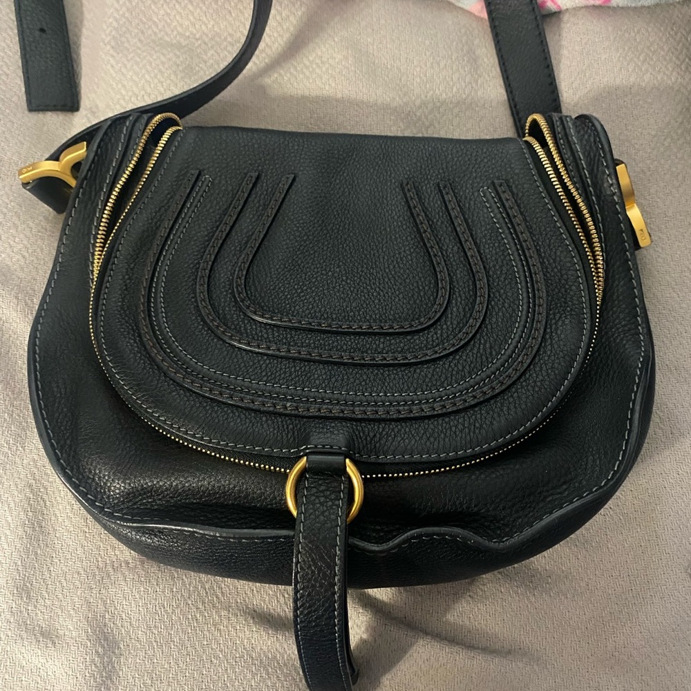 Black Over the shoulder strap Chloe bag. Authentic.